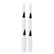 Velas cónicas CONJ. 2 PEÇAS brancas decoradas à mão con abetos 25 cm 7 horas Cereria Di Giorgio s1