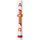 White Paschal candle with red cross, alpha and omega, 3x47 in s1