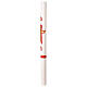 Cero pasquale bianco alpha ed omega, croce rosso 8x120 cm s4