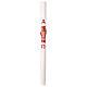 White Paschal candle with Risen Jesus, cross, Alpha and Omega, 3x47 in s4
