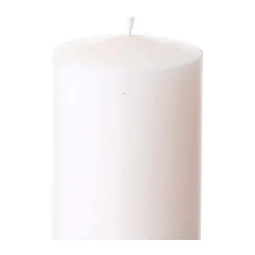 Cero pasquale bianco decoro in cera Gesù risorto alpha ed omega croce 8x120 cm 6