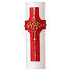 Cero pasquale DIAM. 10 CM croce rossa dettagli oro croce albero vita alpha omega 120 cm s2