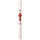 Cero pasquale DIAM. 10 CM croce rossa dettagli oro croce albero vita alpha omega 120 cm s3