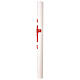 Cero pasquale DIAM. 10 CM croce rossa dettagli oro croce albero vita alpha omega 120 cm s4