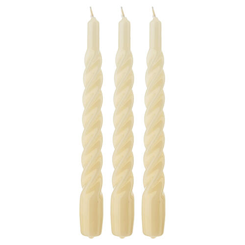 Ivory twisted candle, 8 in, approx. 5-hour burn time 1