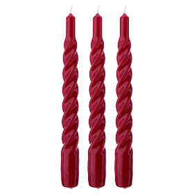 Candela torciglione rosso 20cm