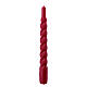 Red twisted taper candle 20cm s2