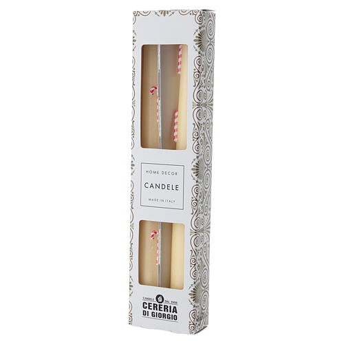 Bougies de Noël SET 2 pièces couleur ivoire, sucres d'orge, 25 cm 3