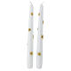 Set 2 candele 25 cm bianche con stelline dorate s2