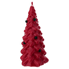 Red christmas tree candle, 8 in