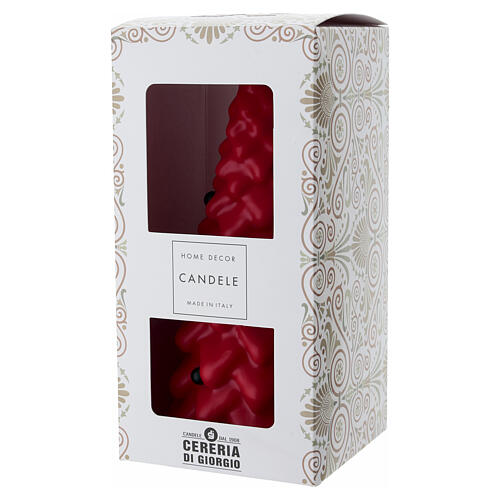 Red Christmas tree candle 20 cm 3