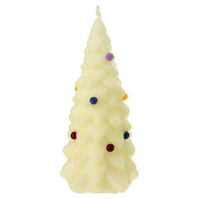 Ivory Christmas tree candle, 8 in
