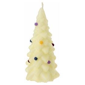 Ivory Christmas tree candle, 8 in