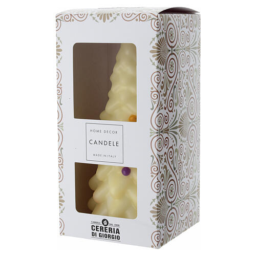 Bougie de Noël sapin ivoire 20 cm 3