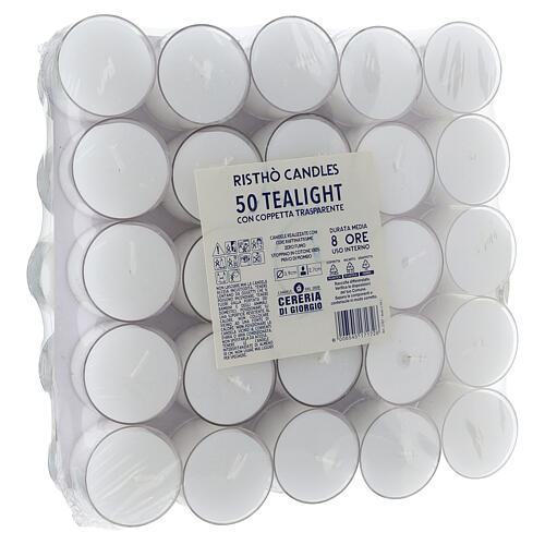 Tealight 50 PEZZI con cup trasparente 4cm 8 ore 1