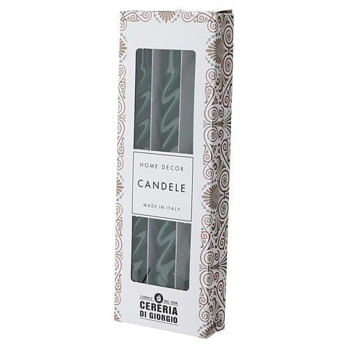 Bougie torsadée verte de Noël 20 cm 3