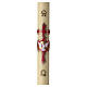 Paschal candle in beeswax with Dove on red embossed cross, 3x47 in s1