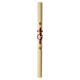 Paschal Candle 120x8 cm beeswax with Dove on embossed red cross s3