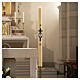 Beeswax Paschal candle with dove on silvered cross, 8x120 cm s2