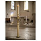 Ivory beeswax Paschal candle with Tau on parchment, 3x47 in s4