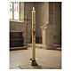 Paschal candle in beeswax with Franciscan Tau on parchment decor, 8x120 cm s2