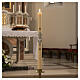 Paschal Candle 120x8 cm Beeswax with Holy Spirit on Silver Cross s2