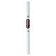Paschal candle in white wax with radiant cross in relief, 8x120cm s3