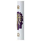 Paschal candle in white wax with radiant cross in relief, 8x120cm s4