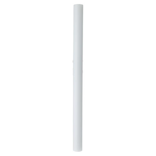 Osterkerze, weiß, Taube des Heiligen Geistes vor silbernem Kreuz, Ø 8 cm × 120 cm 5