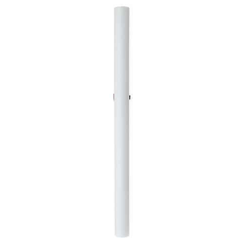 Paschal candle in white wax with red and gold cross, 3x47 in 5