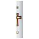 Paschal candle in white wax with red and gold cross, 3x47 in s4