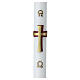 White Paschal candle with red and gold cross, 8x120cm s1