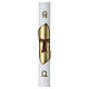 Paschal candle white 120x8 cm with embossed Franciscan Tau s1
