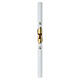 Paschal candle white 120x8 cm with embossed Franciscan Tau s3