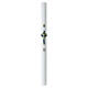 Paschal candle in white wax with Risen Christ on a blue cross, 3x47 in s3