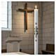 Paschal candle in white wax with embossed dove and cross, 3x47 in s4