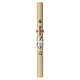Paschal candle in beeswax with Paschal Lamb and red cross, 35x3 in s3