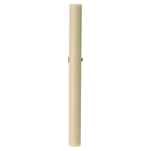 Paschal candle in beeswax with red and gold cross, 35x3 in 5