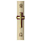 Paschal Candle in beeswax with red and gold cross, 90x8 cm s1