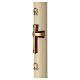 Paschal Candle in beeswax with red and gold cross, 90x8 cm s4