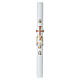 Paschal candle in white wax with Lamb of God symbol and cross, 35x3 in s3