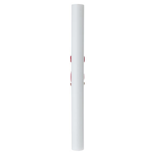 Paschal candle with Lamb of God and red cross, 35x3 in 5