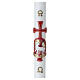 Paschal candle with Lamb of God and red cross, 35x3 in s1