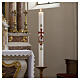 Paschal candle with Lamb of God and red cross, 35x3 in s2