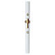 Paschal candle in white wax with decorated embossed cross, 35x3 in s3