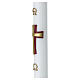 Paschal candle in white wax with decorated cross in relief, 8x90cm s4