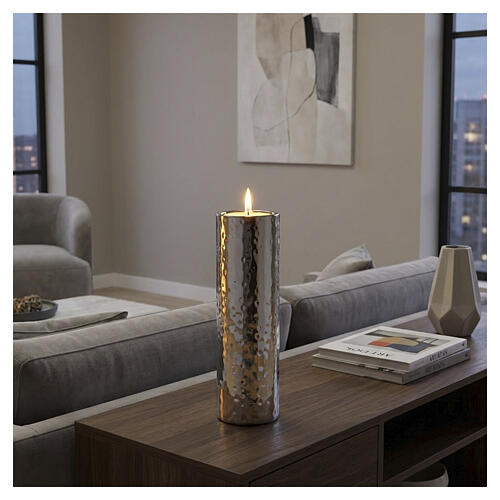 Single candle holder in metal 16 cm, Bagutta 2