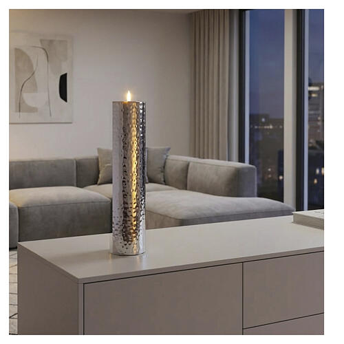 Porta-vela Bagutta 26 cm em metal 2