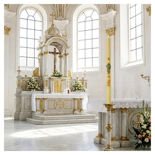 Paschal candle with climbing ivy on cross, 47x3 in 2