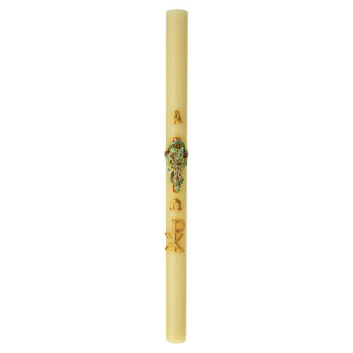 Paschal candle with climbing ivy on cross, 47x3 in 3